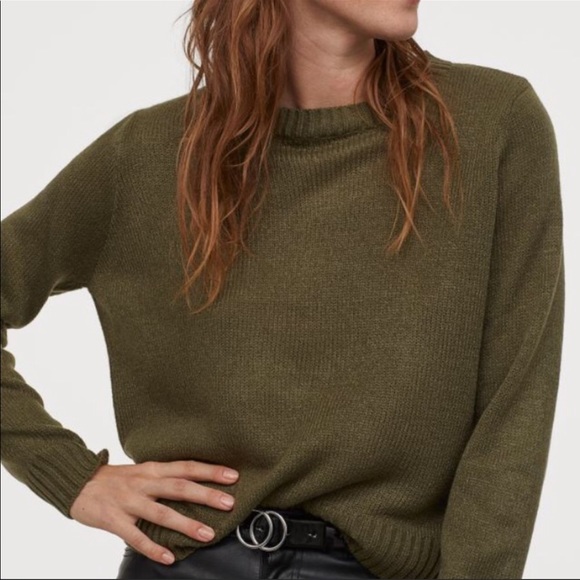 H&M Sweaters - BOGO| H&M Olive Green Divided Knit Sweater